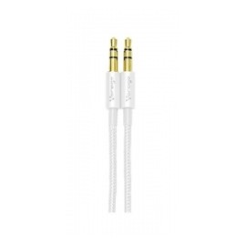 Vorago Cable 3.5mm Macho - 3.5mm Macho, 1 Metro, Blanco Metálico