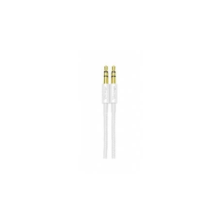 Vorago Cable 3.5mm Macho - 3.5mm Macho, 1 Metro, Blanco Metálico