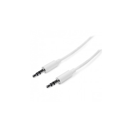 StarTech.com Cable 3.5mm Macho - 3.5mm Macho, 3 Metros, Blanco