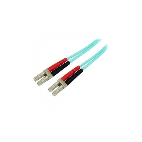 StarTech.com Cable Fibra Óptica Dúplex Multimodo OM4 LC Macho - LC Macho, 1 Metro, Aqua