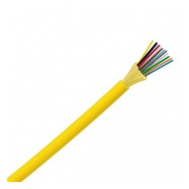 Panduit Cable de Distribución de 12 Fibras OS2, 9/125, Monomodo, Clasificado Riser, Amarillo