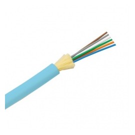 Panduit Cable de Distribución de 6 Fibras OM3, 50/125, 10 Gbit/s, Multimodo, Plenum, 30cm, Azul Aqua