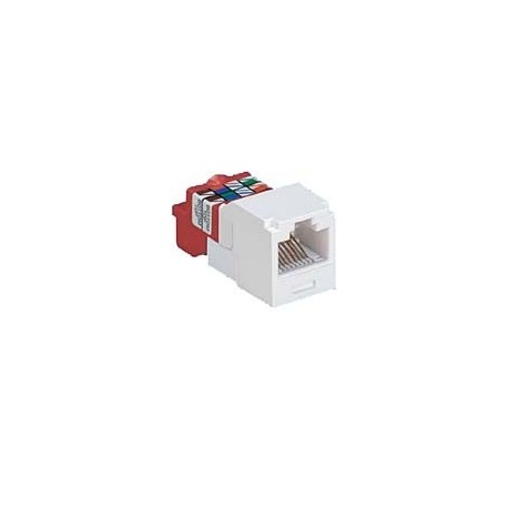 Panduit Jack de Red Mini-Com Categoría 5e UTP de 8 Posiciones, RJ-45, Rojo/Blanco