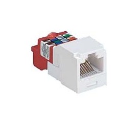 Panduit Jack de Red Mini-Com Giga-TX Categoría 5e UTP de 8 Posiciones, RJ-45, Naranja/Blanco