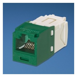 Panduit Jack de Red Mini-Com TG Categoría 6 UTP de 8 Posiciones, RJ-45, Verde/Blanco