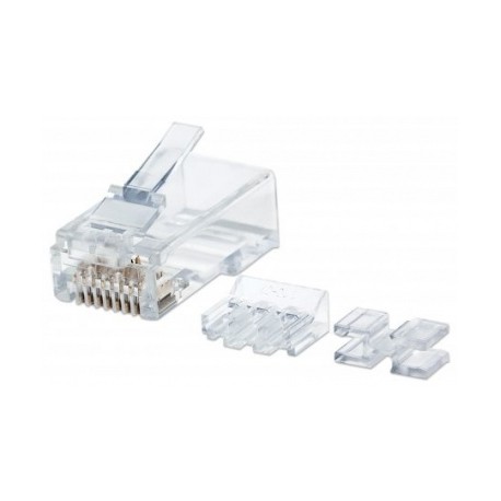 Intellinet Plug RJ-45 Cat6a UTP Sólido, Bote con 80 Piezas Transparentes