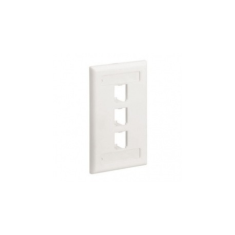 Panduit Placa para Pared de 3 Puertos, Blanco