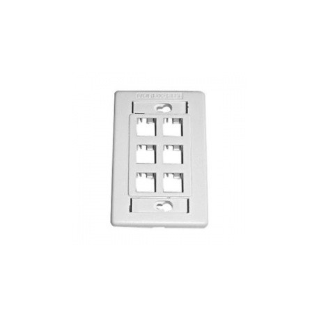 Belden Placa para Pared de 6 Puertos, Blanco