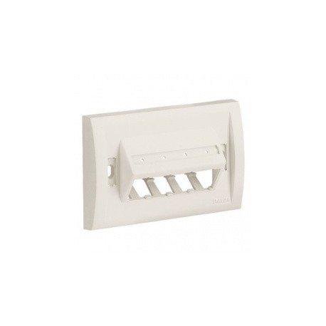 Panduit Placa Horizontal 4 Puertos, Blanco