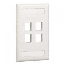 Panduit Placa para Pared, 4 Puertos, Blanco