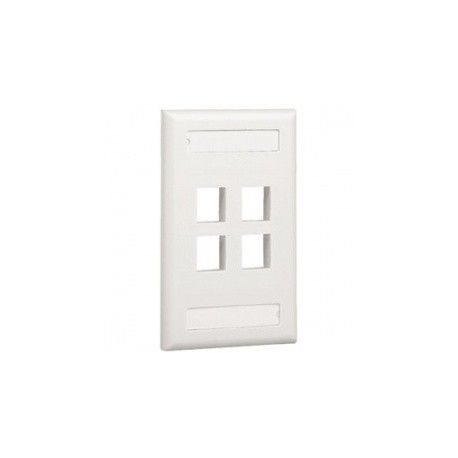 Panduit Placa para Pared, 4 Puertos, Blanco