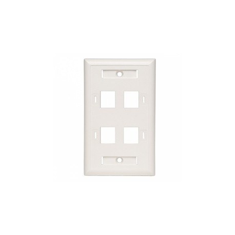 Tripp Lite Placa de Pared, 4 Puertos RJ-45, Blanco