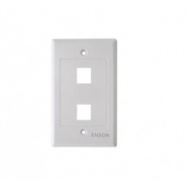 Enson Placa de Pared Universal, 2 Puertos, sin Jack, Blanco