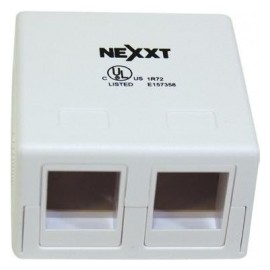 Nexxt Solutions Caja sobre Pared, Cat 5e/Cat 6, RJ-45, 2 Salidas, Blanco
