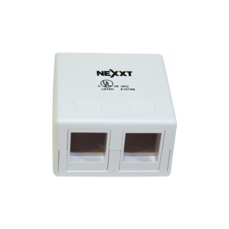 Nexxt Solutions Caja sobre Pared, Cat 5e/Cat 6, RJ-45, 2 Salidas, Blanco