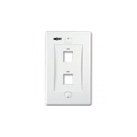 Nexxt Solutions Placa para Pared Doble, RJ-45, 2 Salidas, Blanco