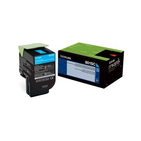 Toner Lexmark 80C8SC0 Cyan, 2000 Páginas