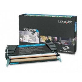 Toner Lexmark Programa Retorno C734A1CG Cyan, 6000 Páginas