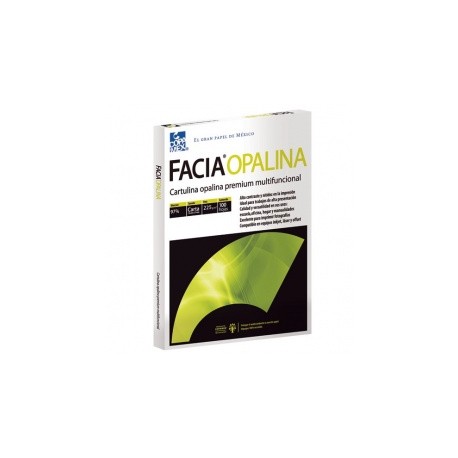 Copamex Papel Facia Opalina Cartulina 225g/m², 100 Hojas de Tamaño Carta, Blanco