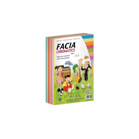 Copamex Papel Facia Chromatics 75g/m², 500 Hojas de Tamaño Carta, 10 Colores