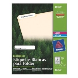 Avery Etiquetas Adhesivas 48366, 17mm x 98m, Blanco, Paquete de 150 Etiquetas