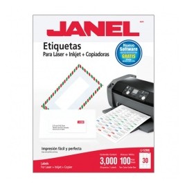 Janel Paquete de 3000 Etiquetas Blancas de 25x67mm