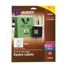 Avery 300 Etiquetas Cuaradas Imprimibles de 5.08 x 5.08cm