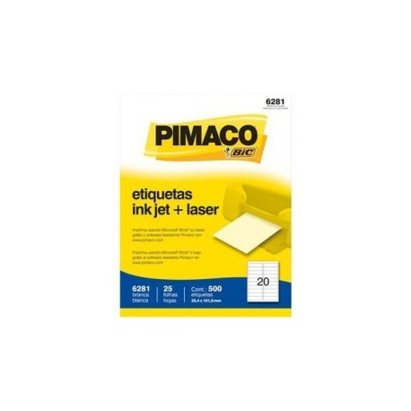 BIC Paquete de 500 Etiquetas Blancas de 25.4 x 101.6mm