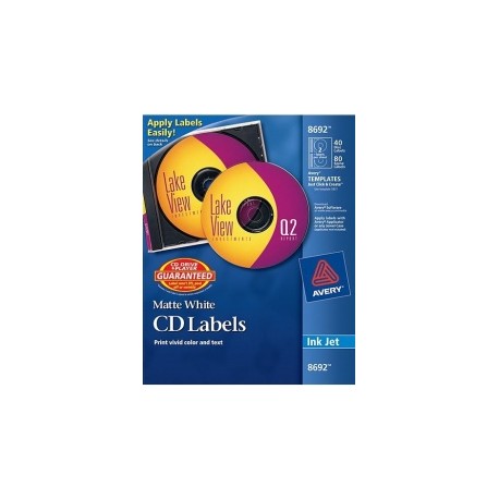 Q Productos Etiqueta para CD/DVD 8692, 120 Etiquetas