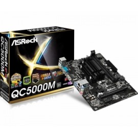 Tarjeta Madre ASRock micro ATX QC5000M, con AMD FT3 Kabini A4-5000 Integrada, USB 3.0, 32GB DDR3