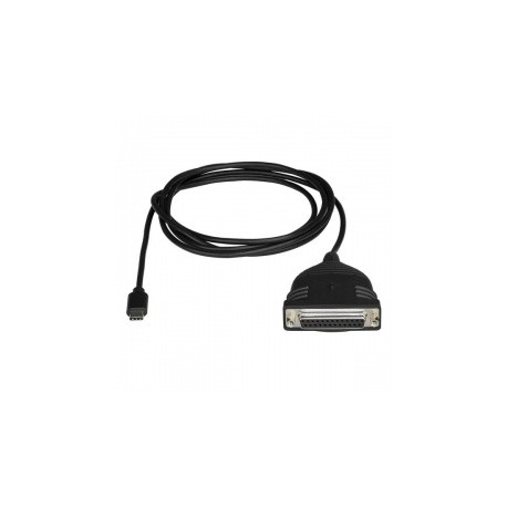 StarTech.com Cable Adaptador de Impresora USB Tipo C Macho - Paralelo DB25 Hembra, 1.83 Metros, Negro