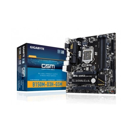 Tarjeta Madre Gigabyte micro ATX GA-B150M-D3H GSM, S-1151, Intel B150, HDMI, USB 3.0, 64GB DDR4, para Intel