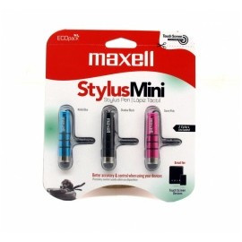 Kit de Maxell Stylus Mini para Tableta, Azul, Negro, Rosa - 3 Piezas
