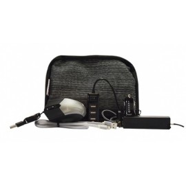 Naceb Kit de Viaje con Cargador Portátil NA-0402, 2200mAh, Negro