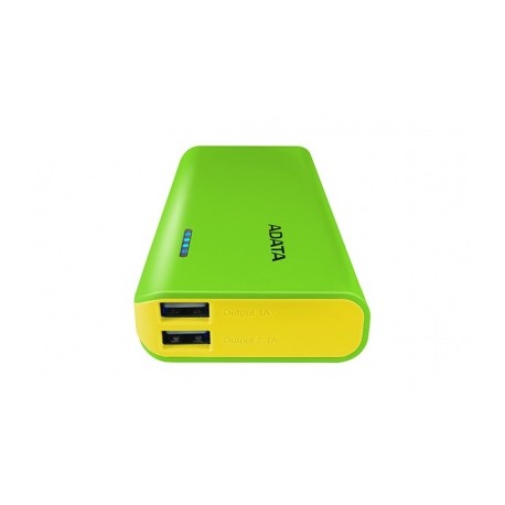 Cargador Portátil Adata PowerBank PT100, 10.000mAh, Verde/Amarillo