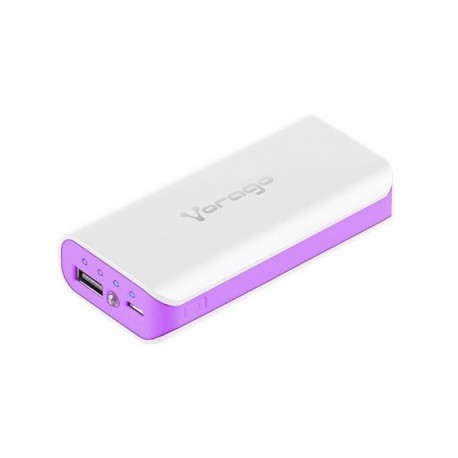 Cargador Portátil Vorago PowerBank AU-200, 6000mAh, USB, Morado/Blanco