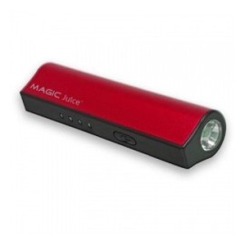 Cargador Portátil Vupoint Power Bank Magic Juice, 2800mAh, Negro/Rojo