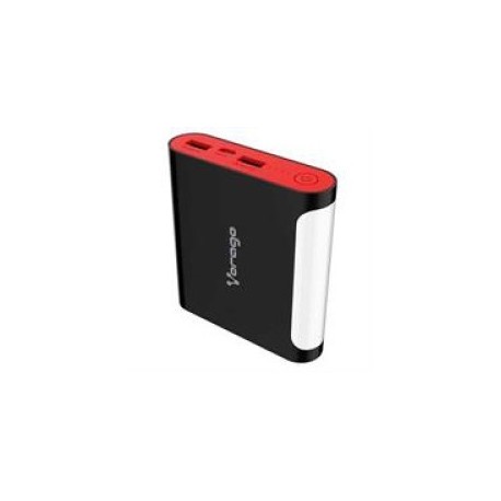 Cargador Portátil Vorago Power Bank AU-301, 12.000mAh, Negro/Rojo