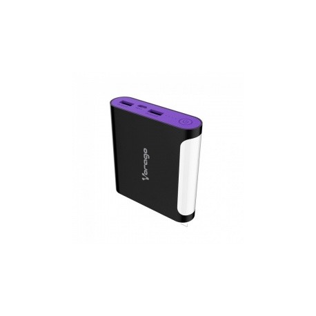 Cargador Portátil Vorago Power Bank AU-301, 12.000mAh, Negro/Morado