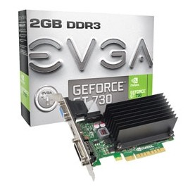 Tarjeta de Video EVGA NVIDIA GeForce GT 730, 2GB 64-bit DDR3, PCI Express 2.0