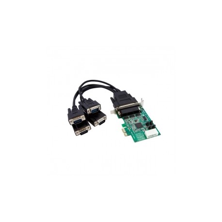 StarTech.com Tarjeta PCI Express Perfil Bajo de 4 Puertos Serie DB9 UART 16950 Serial