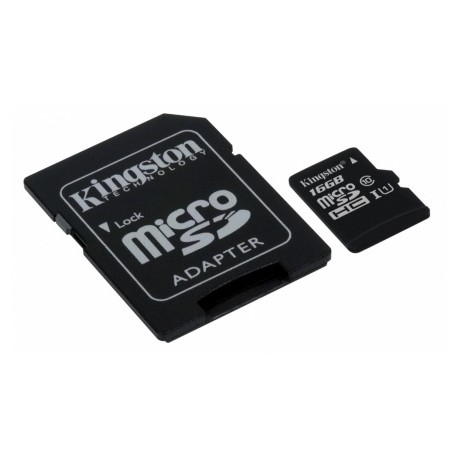 Memoria Flash Kingston, 16GB microSDHC UHS-I Clase 10, con Adaptador SD