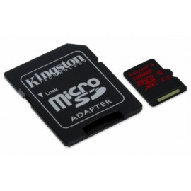 Memoria Flash Kingston, 128GB microSDXC UHS-I U3 Clase 3, con Adaptador SD