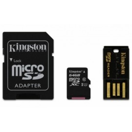 Kingston 64GB Multi Kit Mobility Kit Class10, incl. Tarjeta microSDHC con Adaptadores SD y USB