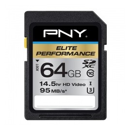 Memoria Flash PNY Elite Performance, 64GB SDXC UHS-I U3 Clase 10