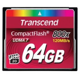 Memoria Flash Transcend 64GB 800x CF, 64GB CompactFlash MLC