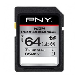 Memoria Flash PNY High Performance, 64GB SDXC Clase 10