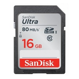 Memoria Flash SanDisk Ultra, 16GB SDHC UHS-I Clase 10, Lectura 80 MB/s