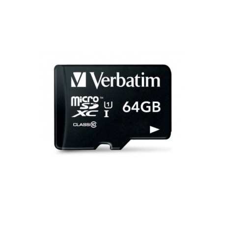 Memoria Flash Verbatim, 64GB microSDHC Clase 10, con Adaptador