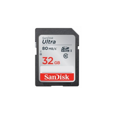 Memoria Flash SanDisk Ultra, 32GB SDHC UHS-I Clase 10, Lectura 80 MB